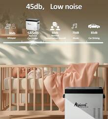 Alpicool 28/38/47 Quart Car Refrigerator, Portable Refrigerator, Camping And Road Trip Refrigerator, Mini Refrigerator Ice Maker, Camping Cooler, Quick Cooling (-4 ℉ To 68 ℉), 12/24V DC And 100-240V AC, Suitable For Cars, Trucks, Camping, RVs, Boats, Outdoor Use - 47 Quart - View 5