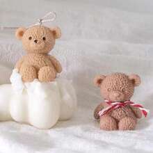 1 件可爱熊和玫瑰熊系列蜡烛制作模具，情人节装饰和礼物，适用于 DIY 石膏、树脂、蜡烛制作硅胶模具 - 白色 - 查看 7