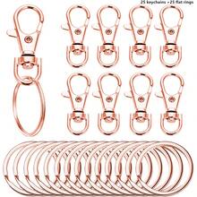 30/50pcs Metal Lobster Clasp With Key Chain, Key Ring Accessory Kit For DIY Craft Metal Key Chain Hook, Keychain With Lobster Claw Clasp - Keychain+Flat Ring - View 8