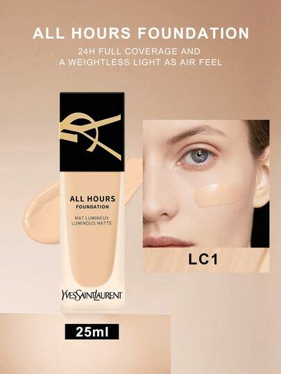 Yves Saint Laurent Yves All Hours Foundation 全覆盖亮泽哑光-全天持久 SPF 20 #LC1 #LC2 #LN1 - 0.84 液体盎司/25 毫升（不同版本随机发货）