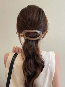 2个/1个亮面香蕉形发夹，适用于马尾辫，女士发饰，香蕉夹，扁平爪夹，发卡，发爪，学习用品