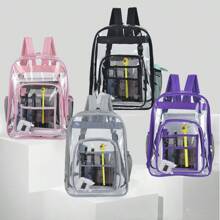 Mochila de PVC transparente y ligera a prueba de agua, de gran capacidad 20L, mochila estudiantil de diseño casual