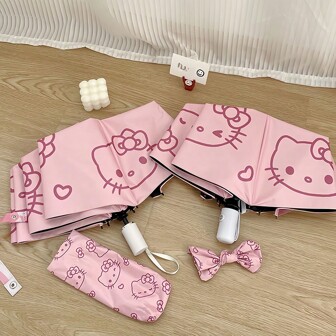 Sanrio 极简KT猫两用伞，可爱KT伞防雨防晒，户外遮阳防雨必备，高品质雨伞遮阳伞夏季防晒