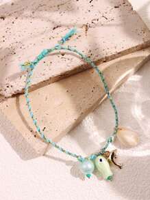 1pc Fashion Delicate Summer Beach Vacation Style Personalized Fish, Seashell, Starfish Pendant Bohemian Bracelet For Women, Suitable For Daily Outfit And Beach Vacation