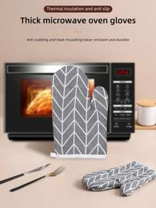 1pc Oven Microwave Heat Resistant Glove, High Temperature Insulated Glove, Baking Tool, Oven Mitt