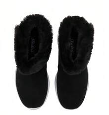 Skechers Girls' New Style Velvet Warm Snow Boots Comfortable Casual Short Boots - Black - View 3