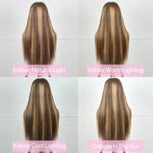 8 10 12 14 Inch 200% Density 13x4 HD Transparent Bob Lace Front Wigs Brazilian Virgin Wig Ear To Ear Straight Highlight Human Hair Blended Hair Glueless Lace Frontal Wigs Pre Plucked With Baby Hair Bone Straight