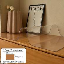 1pc Vinyl Table Mat Protector, 1.5mm Thick, Semi-Transparent, Stain-Resistant, Waterproof, Solid Color, Non-Textile, For Dining, Coffee Tables, Desks - Thanksgiving Decor - Transparent 1.5mm - View 22