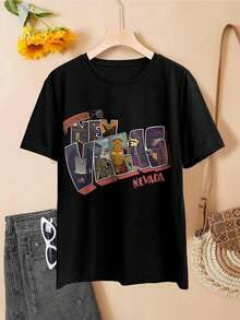 Camiseta de Saludo de Mujeres de Fallout New Vegas (Bethesda Fallout 76 Fallout New Vegas Fallout Shelter) - Negro - Ver 2