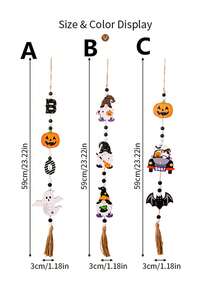 1 件万圣节门牌南瓜鬼脸木制壁挂吊饰万圣节快乐派对装饰家居鬼屋 - 彩色 - 查看 5