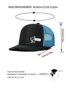 1 Piece Adjustable Dad Hat Truck Driver Baseball Cap, Printed With "NASH" Fish Pattern - Lightweight, Breathable, Suitable For Daily Leisure And Outdoor Sports - Ideal Father'S Day Gift, Casual Headwear, Camping, Picnic, Sports Cap