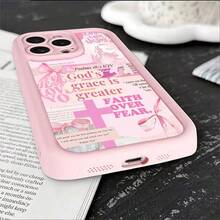 Gods Grace Is Greater Than Fear  Pink Phone Case For IPhone X/XS/11/12/13/14/15/16 Pro -Anti-Scratch With Full Camera Protection - Stylish & Durable -Cute Aesthetic Gift For Girls,Women - 粉色 - 查看 3
