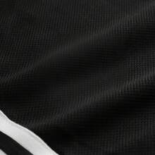 男士夏季运动篮球短裤，抽绳弹力网眼速干百慕大短裤，黑色 - 黑色 - 查看 4