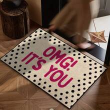 1pc Whimsical Polka Dot Welcome Mat, Machine Washable, Suitable For Kitchen, Dining Room, Hallway, Bathroom, Bedroom, Party, Patio Decor, Gifts, Home Atmosphere, Spring Decor, Summer Holiday Decor, Seasonal Summer Decor, Personalized Home, Fashionable Home