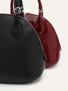 STEPHIECATHY 女士品牌奢华时尚 PU 素食皮革顶部手柄圆顶包金属锁装饰手提包拉链开合可调节长肩带斜挎包优雅场合钱包日常通勤约会旅行