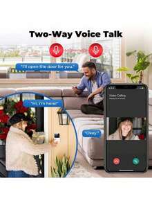 Doodle智能视频门铃，具有高清夜视功能，无线Wi-Fi连接，双向音频对讲，远程监控，运动检测，可充电锂聚合物电池，通用兼容性，易于安装，确保家庭安全 - 彩色 - 查看 3