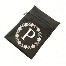 1 件黑色手腕钱包，带字母花卉印花图案 - 安全拉链开合、超透气网眼、臂式手机袋、紧凑型迷你零钱包 - 非常适合积极的生活方式，是户外运动、跑步和健身活动爱好者的理想选择 - 黑色 - 查看 17