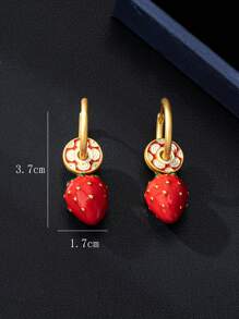 1 Paar Kupfer-Legierung Dual-Trag Makronen Serie Gold-Farbe Email Klee & Geometrische Schlaufen Mode Vielseitig DIY Ohrringe, Muttertags Geschenk