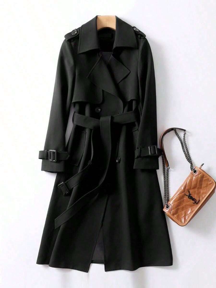Women Trench Coats - Black - View 1