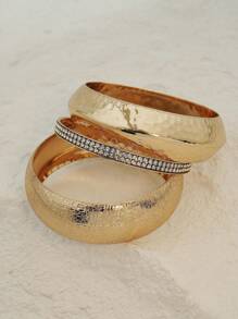 Conjunto de 3 pulseiras de luxo estilo árabe para mulheres, adequadas para festas e uso diário, presente