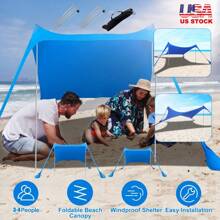 Beach Tent Canopy Sun Shade, UPF50+ Portable Beach Shade Tent, Beach Shade Canopy With Sandbag