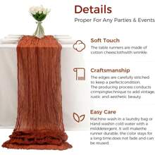 1/2/5/10 Pcs Red Pleated Cheesecloth Table Runner Perfect For Wedding Birthday Babe Shower Party Room Table Decoration, Wedding Anniversary And Banquets Party Supplies, New Year 2025 Christmas Gauze Table Cover Table Flag