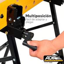 Mesa de Trabajo Portátil Plegable 9153 Adir | Banco Multiusos Resistente para Taller, Carpintería y Hogar - Café integral - Ver 3