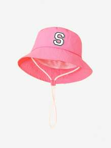 1 pieza Sombrero de cubo con estampado de letras para bebé/niño pequeño, versátil y adorable de moda, apropiado para niños y niñas de 2 a 3 años para uso diario