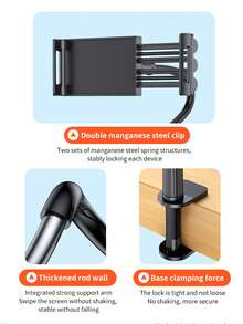 1 件 360° 旋转平板电脑和手机支架，带螺旋底座，适用于书桌、床边、桌子、办公室、电脑桌的休闲支架