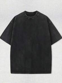 230g Double-Sided Washed, Bad Day Printed T-Shirt, High-Quality Wax Printed Cotton Retro Fashion Brand T-Shirt, Men's T-Shirt, Beach Essential, Summer T-Shirt, Holiday Gift, Perfect Gift