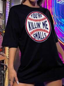 Camiseta de béisbol para mujer 'Me estás matando, Smalls' - Camiseta divertida de película - Negro - Ver 2