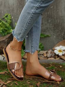 New Stylish Ladies Fashion Flat Sandals - Brown - View 7