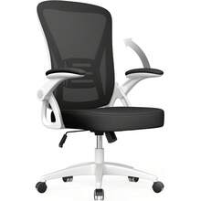 GartistGo Ergonomic Office Chair In Breathable Mesh With Lumbar Support, Adjustable Armrests, Inclinable Height Base, 360° Pivoting Wheel For The Office&Study - Black and White - View 7