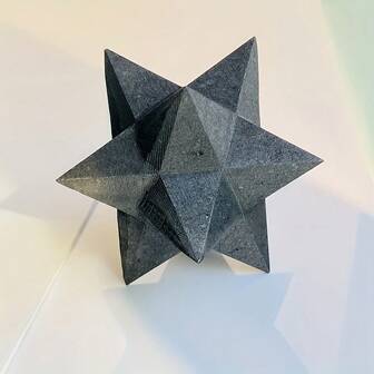 1 pieza Merkaba de Shungita, Talla de piedra natural Merkaba Decoración, Arte de talla Merkaba, Talla de piedra natural áspera de Shungita Merkaba Artesanía