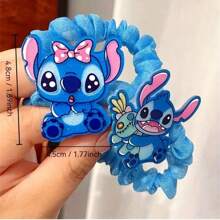 Disney Disney 5pcs Stitch Acrylic Hair Tie - Cute Elastic Hair Accessory For Teens & Adults, Funky Style, Non-Powered, Perfect For Valentine's Day Back To School