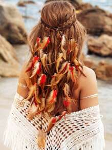 Bandana de mujer, diademas hippie, accesorios para el cabello con arcoíris, diadema bohemia con plumas, diadema turbante, banda deportiva, cinta para el cabello de moda