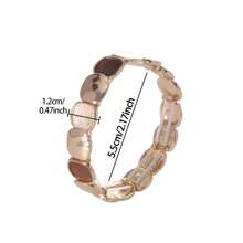 Elegant Vintage Minimalist Style Elastic Zinc Alloy Bracelet For Women - KC Gold Plated Oval Glossy & Matte Design, Versatile For Daily Wear, Formal Events, Sophisticated Gift