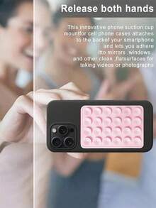 1pc Thickened Version Silicone Suction Cup Phone Holder, Cell Phone Suction Cup, Octobuddy, Adhesive Phone Holder, Hands Free Adhesive Phone Grip (For Selfies And Videos) For A Secure Hold. - Multicolor - View 6