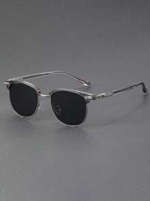 Fashionable Glasses Half Frame Designer Style Men And Women's Unique Temple Design Versatile Single Product Glasses