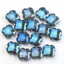 30 Peças/Pacote 9*12mm Oval 12mm Contas de Vidro de Trevo de Quatro Folhas, Contas Soltas Eletrorrevestidas para Acessórios de Joias DIY, Chaveiros, Encantos de Celular