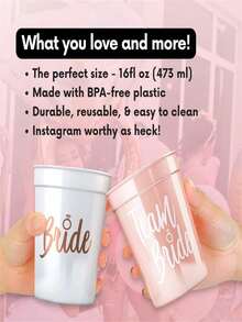 11Pcs Bachelorette Party Cups - Bride Cup & Bridesmaid Cups Bachelorette Party Decorations - Reusable Bachelorette Cups For The Bride Tribe - Bachelorette Party Favors For Bridesmaid Gifts, 16 Oz - Multicolor - View 9