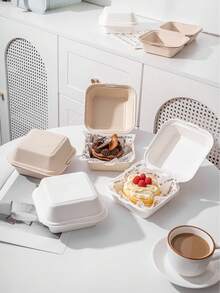 6/10/12/15/20pcs Bento Cake Box,Burger Box, Cake Dessert Takeaway Packing Box,Camping & Picnic Box, Western-Style Food Packaging Box