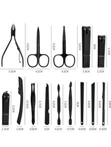 24合1美甲指甲钳修脚套装不锈钢美甲脚趾甲工具专业美容套装指甲护理工具带豪华旅行盒男女美容工具