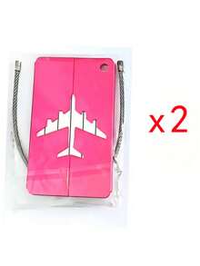 2-4pcs Aluminum Luggage Tag Set, Simple Plane Pattern, Stainless Steel Loop, Airplane Boarding Tags For Travel Carrying Identification, Travel Essentials|Stainless Steel Loop| Luggage Tag, Luggage Tags - MultiWarna - View 12