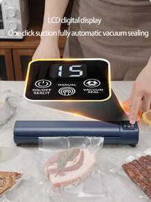 1pc USB Rechargeable Vacuum Sealing Machine, Food Packaging Device, Auto Vacuum Sealer For Foods, Meats, Fruits, Vegetables, Portable Vacuum Sealer Kit With 10 Bags, Ideal For Kitchen & Outdoor Picnic, Perfect Gift