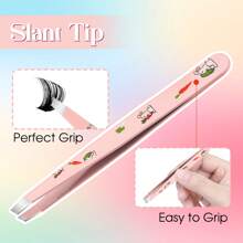 FADVAN 4PCS Tweezers Set Yellow/Lovely Flower Multi-Purpose Professional Stainless Steel Tweezers Precision Tweezers For Eyelash Extension Eyebrows Facial Blackhead,Point Tip Tweezers,Angle Tip Tweezers,Flat Tip Tweezers,Slant Tip Tweezers