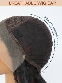 13x4 蕾丝前假发 14 英寸黑色短鲍勃深波浪 180% 密度无胶耐热合成假发，短发假发自然发际线，适合女性日常使用 - 黑色 - 查看 8