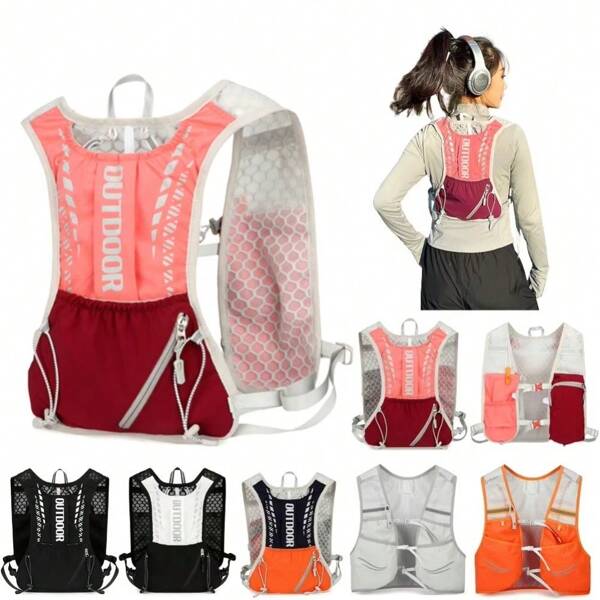 Sac à dos d'hydratation en nylon pour l'extérieur, sac à dos d'escalade ultra-léger et imperméable avec réflexion de sécurité et respirant, gilet d'hydratation pour la course