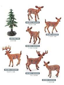 6pcs/16pcs Lifelike Reindeer Deer Animal Christmas Tree Ornament Model Set, Educational Toys, Home Decor, Tabletop Figurines, Holiday Gift