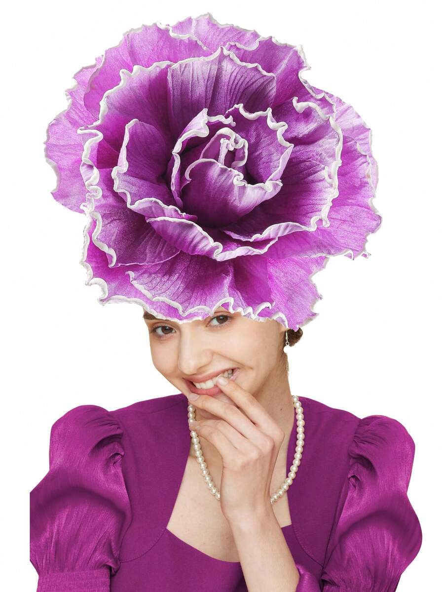 1pc Exaggerated Rose Flowers Fascinator Hat Women Kentucky Derby Fascinator Headwear Wedding Bridal Makeup Prom Photo Shoot Mardi Gras Headpiece Tea Party Accessories Hat Back To School, Hair Accessories, Tiny Hats, Mini Fascinator, Mini Cap - Multicolor - View 1